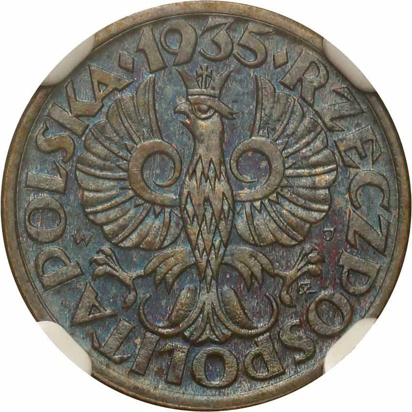 II RP. 1 grosz 1935 NGC MS63 BN